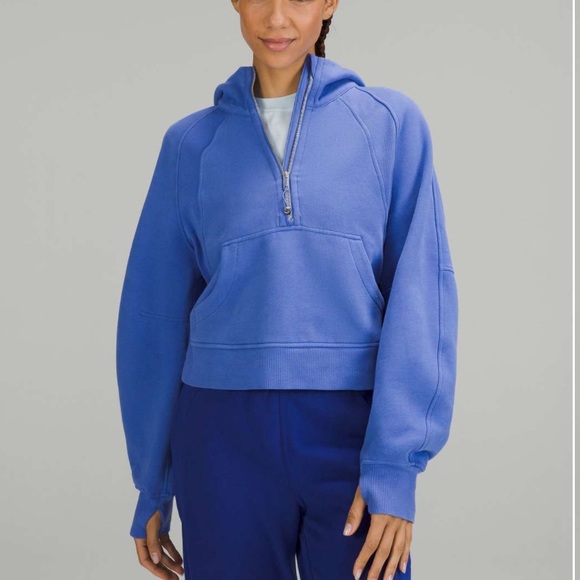 lululemon athletica Tops - Lululemon Scuba Oversized Half-Zip Hoodie Wild Indigo XS/S